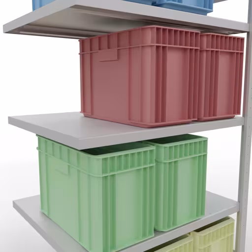 Abbildung Nr 12 des Artikels Anbauregal, Fachbodenregal Stecksystem MULTIplus250, 2000 x 1000 x 800 mm (HxBxT), 5 Fachböden, Längenriegel, RAL 7035 lichtgrau aus der Produktgruppe Stecksystem von der Marke Schulte Lagertechnik
