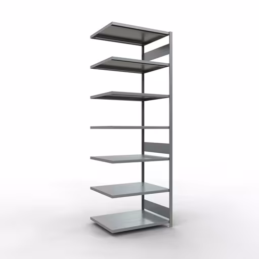 Anbauregal, Fachbodenregal Stecksystem MULTIplus330, 3000 x 1000 x 800 mm (HxBxT), 7 Fachböden, Längenriegel, verzinkt aus der Kategorie Anbauregal mit der Artikelnummer 13987-LR
