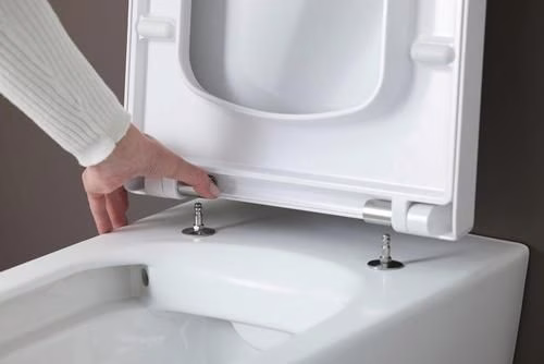 Duravit Wand-WC-Set ME by Starck, rimless, Durafix Tiefspüler, weiß, inklusive WC-Sitz mit Absenkautomatik