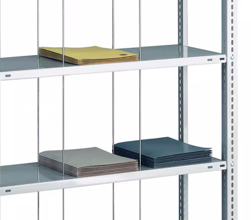 Anbauregal, Schraub-Fädelstäberegal BASIC70, 2300 x 900 x 350 mm (HxBxT), 7 Fachböden, RAL 7035 lichtgrau von Schulte Lagertechnik mit der Artikelnr. 30697