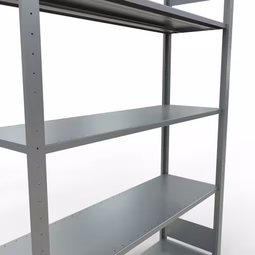 Grundregal, Fachbodenregal Stecksystem MULTIplus150, 2000 x 1300 x 400 mm (HxBxT), 5 Fachböden, Längenriegel, verzinkt mit der GTIN 4004514279972 Grundregal, Fachbodenregal Stecksystem MULTIplus150, 2000 x 1300 x 400 mm (HxBxT), 5 Fachböden, Längenriegel, verzinkt von Schulte Lagertechnik mit der Artikelnr. 12740-130-LR
