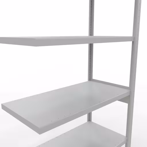 Abbildung Nr 13 des Artikels Anbauregal, Fachbodenregal Stecksystem MULTIplus330, 2500 x 1000 x 500 mm (HxBxT), 6 Fachböden, Längenriegel, RAL 7035 lichtgrau aus der Produktgruppe Stecksystem von der Marke Schulte Lagertechnik