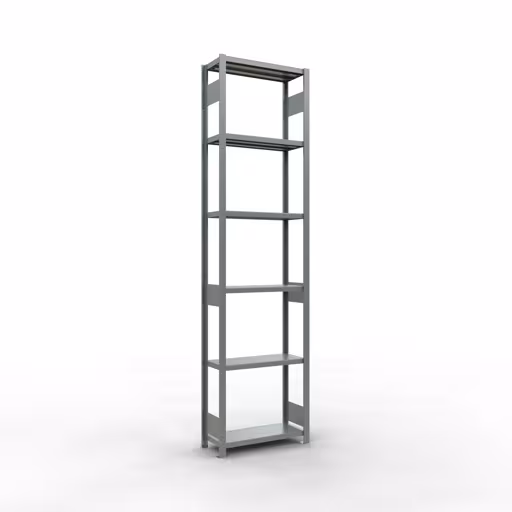Grundregal, Fachbodenregal Stecksystem MULTIplus250, 3000 x 750 x 300 mm (HxBxT), 7 Fachböden, Längenriegel, verzinkt aus der Kategorie Grundregal mit der Artikelnummer 12932-75-LR