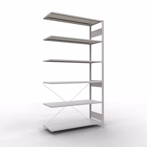 Stecksystem Anbauregal 2500x1300x500 mm, Typ 150 kg, lichtgrau aus der Kategorie Anbauregal mit der Artikelnummer 32656-130