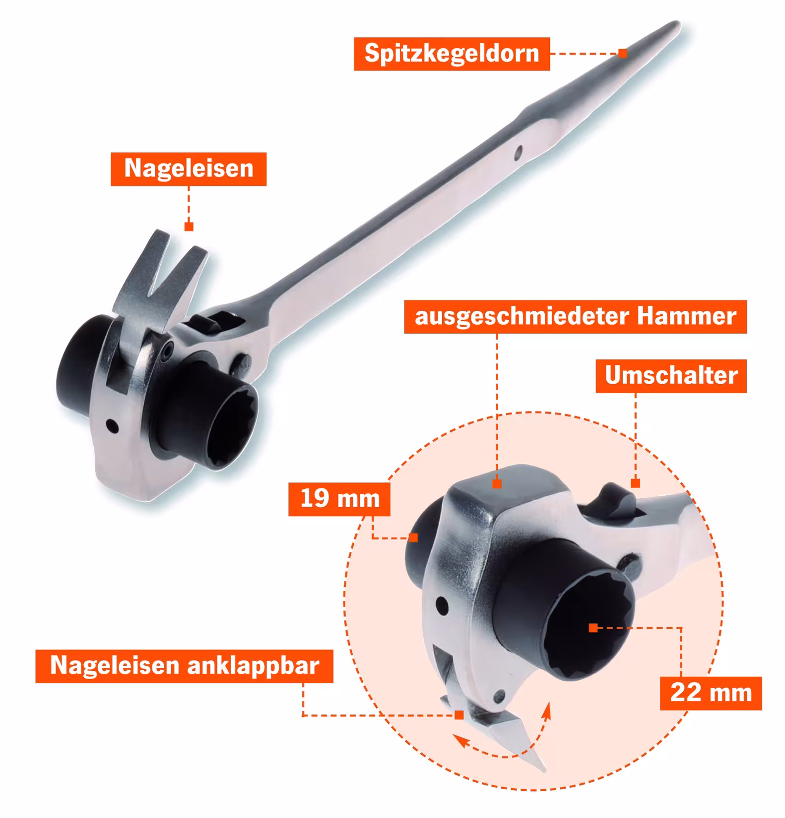 Gerüstbauknarre metrisch Ausführung Variante: GerüstbauerSchlüssel 17 x 19 mm mit der GTIN 4000146231715 GerüstbauerSchlüssel 17 x 19 mm von PROJAHN mit der Artikelnr. 231719