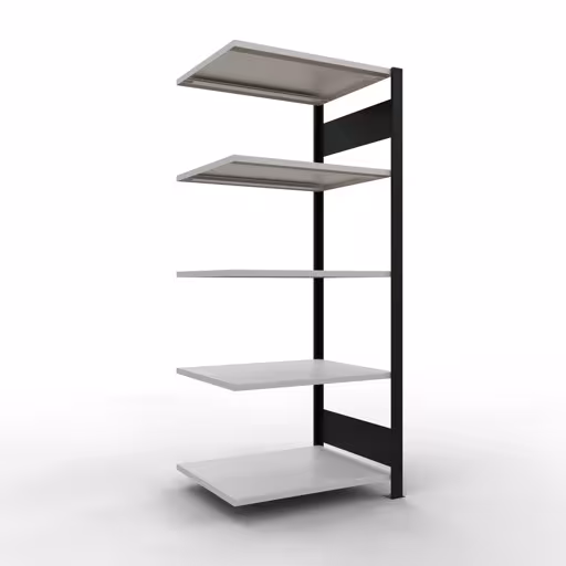 Anbauregal, Büro-Fachbodenregal Stecksystem MULTIplus150, 1800 x 750 x 600 mm (HxBxT), 5 Fachböden, Längenriegel, ohne Mittelanschlag, schwarz/lichtgrau von der Marke Schulte Lagertechnik Anbauregal, Büro-Fachbodenregal Stecksystem MULTIplus150, 1800 x 750 x 600 mm (HxBxT), 5 Fachböden, Längenriegel, ohne Mittelanschlag, schwarz/lichtgrau aus der Kategorie Stecksystem mit der Artikelnummer 36057-S