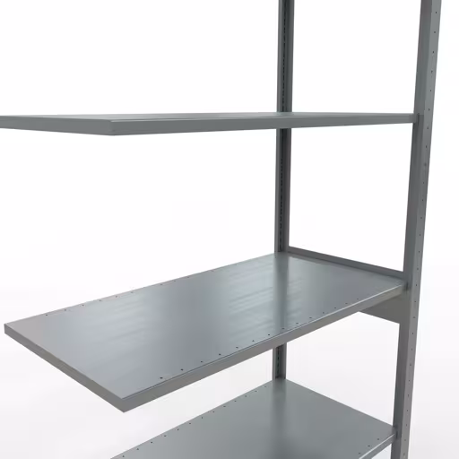 Anbauregal, Fachbodenregal Stecksystem MULTIplus150, 2500 x 1000 x 500 mm (HxBxT), 6 Fachböden, Längenriegel, verzinkt von Schulte Lagertechnik aus der Kategorie Stecksystem