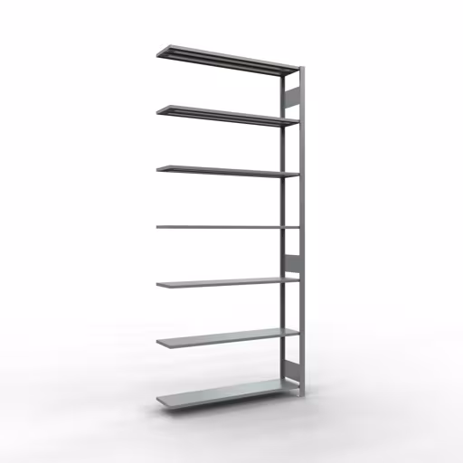 Anbauregal, Fachbodenregal Stecksystem MULTIplus150, 3000 x 1300 x 300 mm (HxBxT), 7 Fachböden, Längenriegel, verzinkt aus der Kategorie Anbauregal mit der Artikelnummer 12737-130-LR