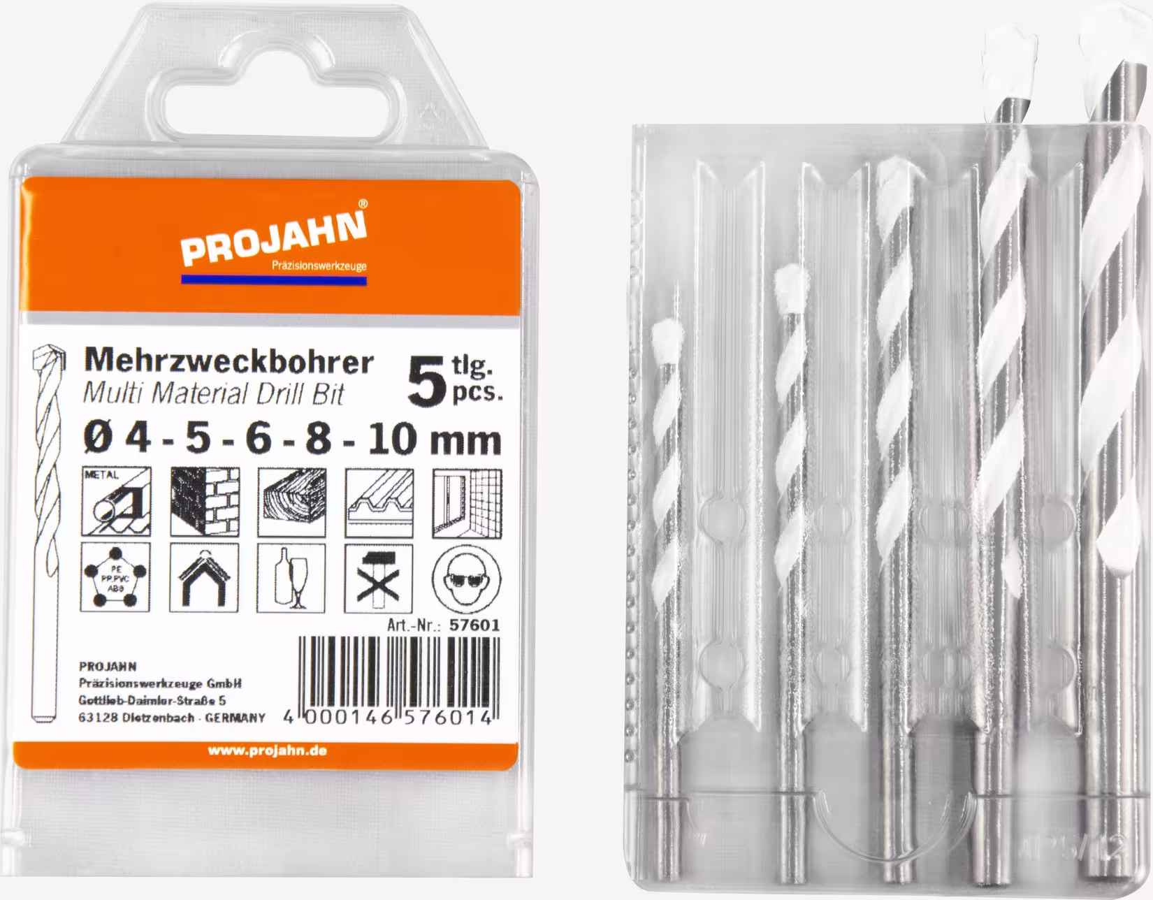 Weitere Ansicht des Artikels Mehrzweckbohrer Satz 5-tlg. 4, 5, 6, 8, 10 mm aus der Kategorie Maschinenzubehör