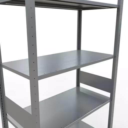 Abbildung Nr 12 des Artikels Grundregal, Fachbodenregal Stecksystem MULTIplus85, 3000 x 1000 x 500 mm (HxBxT), 7 Fachböden, Längenriegel, verzinkt aus der Produktgruppe Stecksystem von der Marke Schulte Lagertechnik