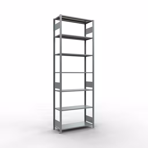 Grundregal, Fachbodenregal Stecksystem MULTIplus150, 3000 x 1000 x 400 mm (HxBxT), 7 Fachböden, Längenriegel, verzinkt aus der Kategorie Grundregal mit der Artikelnummer 12742-LR