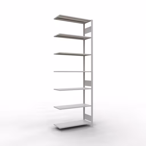 Abbildung Nr 15 des Artikels Anbauregal, Fachbodenregal Stecksystem MULTIplus85, 3000 x 1000 x 400 mm (HxBxT), 7 Fachböden, Längenriegel, RAL 7035 lichtgrau aus der Produktgruppe Stecksystem von der Marke Schulte Lagertechnik