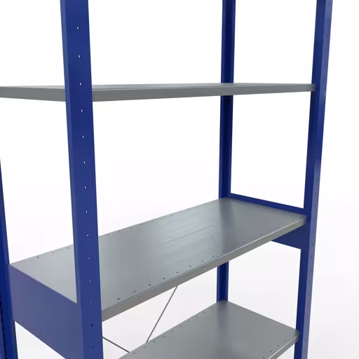 Grundregal, Fachbodenregal Stecksystem MULTIplus150, 2500 x 1000 x 400 mm (HxBxT), 6 Fachböden, Kreuzstrebe, RAL 5010/verzinkt von Schulte Lagertechnik aus der Kategorie Stecksystem