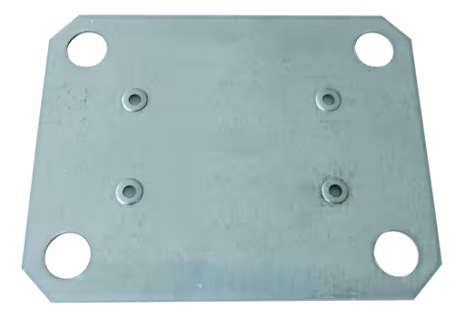Unterlegplatte 2 mm (HxBxT) für MULTIplus Doppel-Klemmfuß, verzinkt von der Marke Schulte Lagertechnik aus der Produktreihe Stecksystem