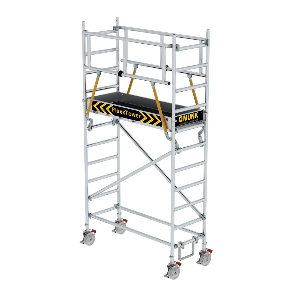Munk FlexxTower SGX ergo mit vorlaufendem Geländer aus der Kategorie Rollgerüste mit der Artikelnr. 125145, Baugewerbe, Gerüste, Krippe, Mobiliar, Bett für Säuglinge