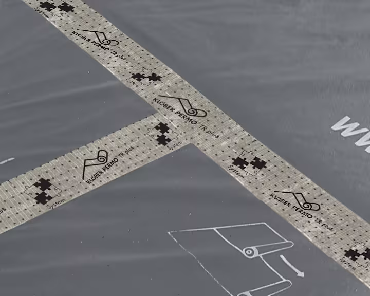 Zusatzbild des Artikels PERMO TR plus transparentes Klebeband, Breite 60mm, 25m Rolle Zusatzbild des Artikels PERMO TR plus transparentes Klebeband, Breite 60mm, 25m Rolle aus Unterdeckbahnen & Dampfsperren