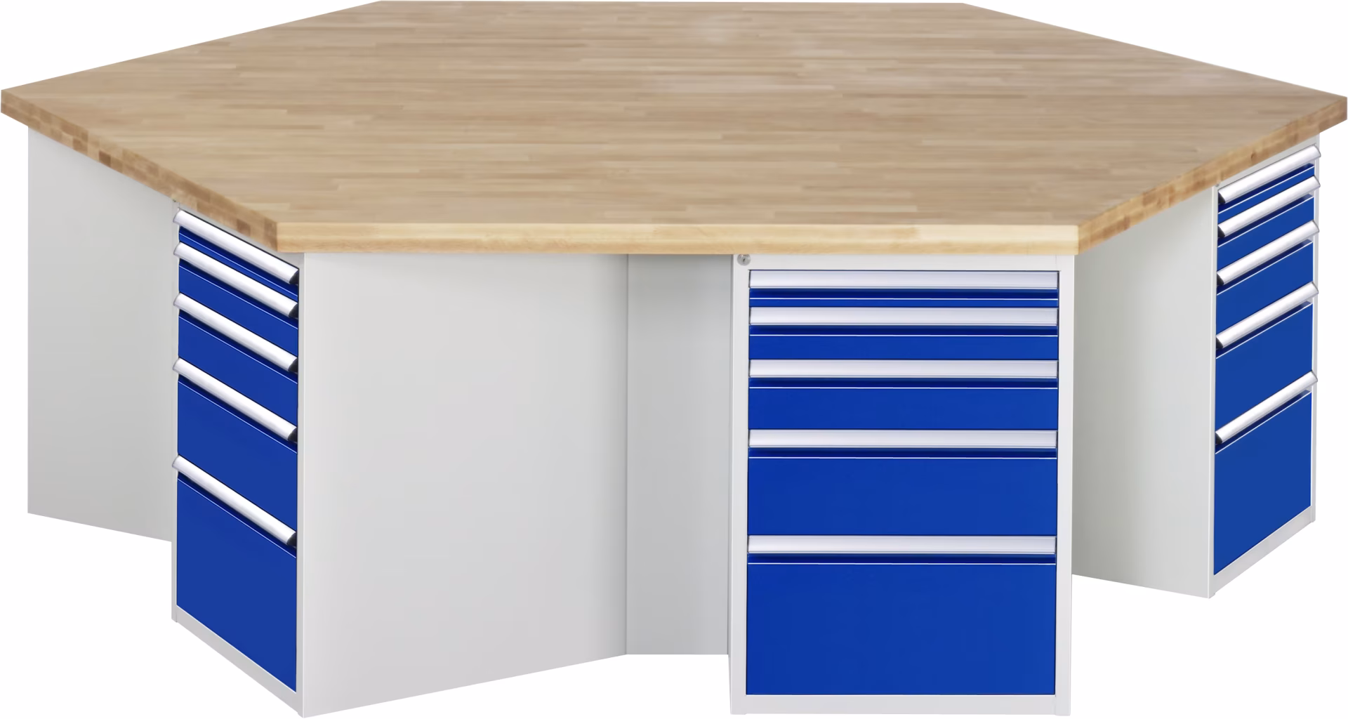 Gruppenwerkbank 499, B2700xT2340xH890mm, 6x5Schubladen-Teilauszug von Rau Gruppenwerkbank 499, B2700xT2340xH890mm, 6x5Schubladen-Teilauszug aus der Kategorie Werkbänke mit der Artikelnr. 03-499-135B4M.11