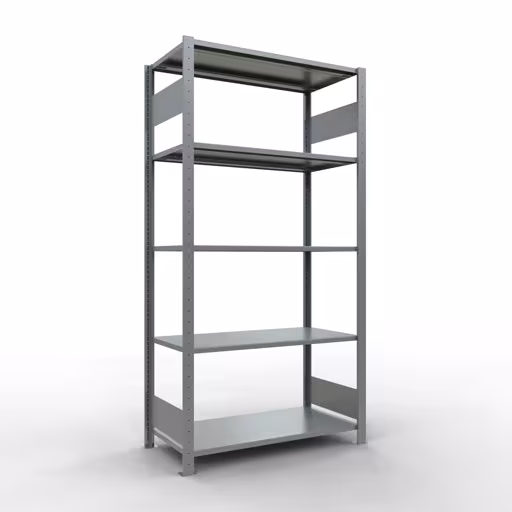 Abbildung Nr 14 des Artikels Grundregal, Fachbodenregal Stecksystem MULTIplus85, 2000 x 1000 x 500 mm (HxBxT), 5 Fachböden, Längenriegel, verzinkt aus der Produktgruppe Stecksystem von der Marke Schulte Lagertechnik