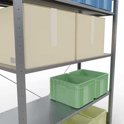 Andere Ansicht des Artikels Stecksystem Grundregal 2000x1300x500 mm, Typ 150 kg, verzinkt aus der Kategorie Stecksystem