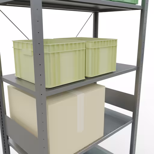 Produktbild Nr 11 des Artikels Grundregal, Fachbodenregal Stecksystem MULTIplus150, 3000 x 1000 x 500 mm (HxBxT), 7 Fachböden, Kreuzstrebe, verzinkt Abbildung Nr 11 des Artikels Grundregal, Fachbodenregal Stecksystem MULTIplus150, 3000 x 1000 x 500 mm (HxBxT), 7 Fachböden, Kreuzstrebe, verzinkt aus der Produktgruppe Stecksystem von der Marke Schulte Lagertechnik