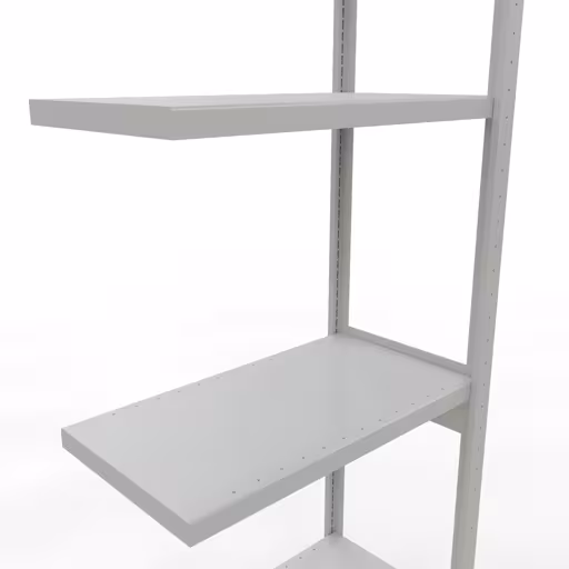 Abbildung Nr 15 des Artikels Anbauregal, Fachbodenregal Stecksystem MULTIplus250, 3000 x 750 x 400 mm (HxBxT), 7 Fachböden, Längenriegel, RAL 7035 lichtgrau aus der Produktgruppe Stecksystem von der Marke Schulte Lagertechnik