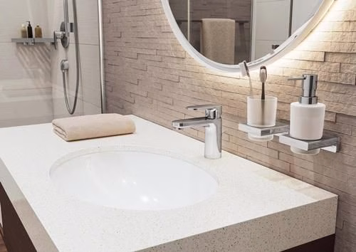 Detailbild 4038193 Hansgrohe Einhebel-Waschtischmischer VERNIS Blend 100 mit Zugstangen-Ablaufgarnitur 1 1/4 Zoll chrom