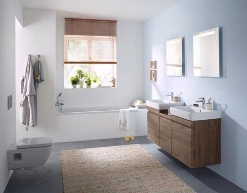 Geberit Renova Plan Wand-WC Tiefspüler teilgeschlossene Form, Rimfree, weiß