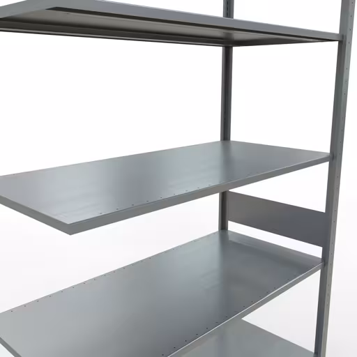 Anbauregal, Fachbodenregal Stecksystem MULTIplus150, 3000 x 1300 x 600 mm (HxBxT), 7 Fachböden, Längenriegel, verzinkt von Schulte Lagertechnik aus der Kategorie Stecksystem