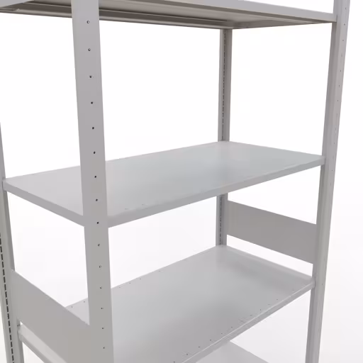 Abbildung Nr 12 des Artikels Grundregal, Fachbodenregal Stecksystem MULTIplus85, 3000 x 1000 x 500 mm (HxBxT), 7 Fachböden, Längenriegel, RAL 7035 lichtgrau aus der Produktgruppe Stecksystem von der Marke Schulte Lagertechnik