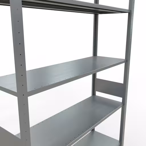 Produktbild Nr.13 des Artikels Grundregal, Fachbodenregal Stecksystem MULTIplus150, 3000 x 1300 x 400 mm (HxBxT), 7 Fachböden, Längenriegel, verzinkt aus der Produktreihe Stecksystem von der Marke Schulte Lagertechnik