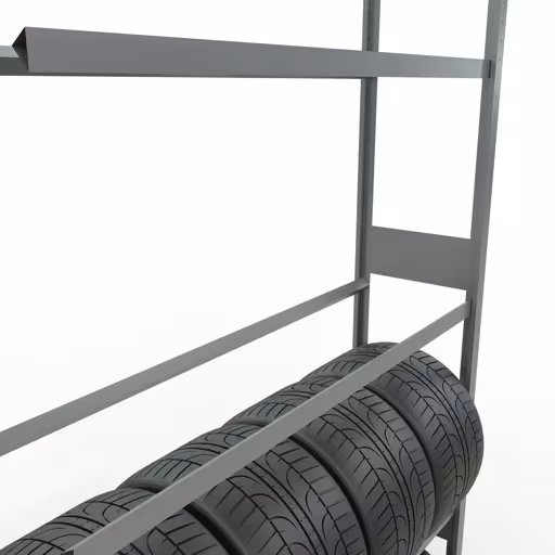 Abbildung Nr 13 des Artikels Anbauregal, Räder-/Reifenregal, 3500 x 1500 x 400 mm, verzinkt, 5 Lagerebenen á 150 kg Fachlast pro Ebene aus der Produktgruppe Fachbodenregale von der Marke Schulte Lagertechnik