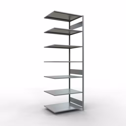 Anbauregal, Fachbodenregal Stecksystem MULTIplus150, 3000 x 1000 x 800 mm (HxBxT), 7 Fachböden, Längenriegel, verzinkt aus der Kategorie Anbauregal mit der Artikelnummer 12787-LR
