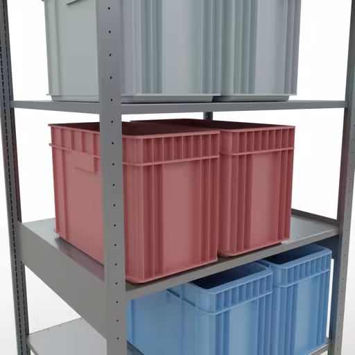 Grundregal, Fachbodenregal Stecksystem MULTIplus150, 2500 x 1000 x 800 mm (HxBxT), 6 Fachböden, Längenriegel, verzinkt von Schulte Lagertechnik aus der Kategorie Stecksystem