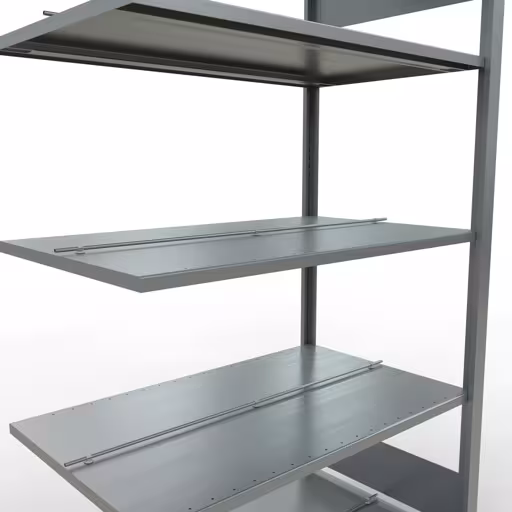 Abbildung Nr 9 des Artikels Anbauregal, Büro-Fachbodenregal Stecksystem MULTIplus150, 1800 x 1000 x 600 mm (HxBxT), 5 Fachböden, Längenriegel, verzinkt, mit Mittelanschlag aus der Produktgruppe Büroregale von der Marke Schulte Lagertechnik