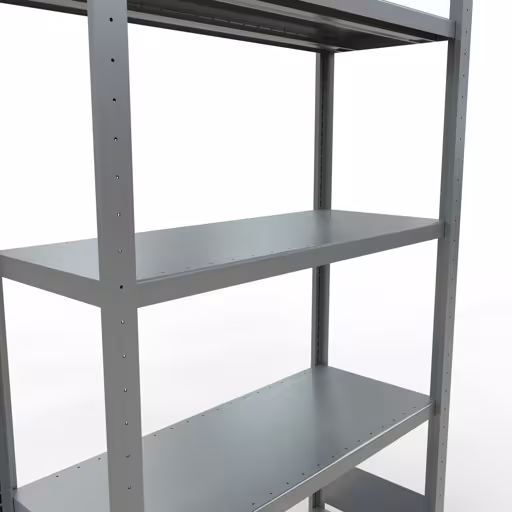 Grundregal, Fachbodenregal Stecksystem MULTIplus250, 2000 x 1000 x 400 mm (HxBxT), 5 Fachböden, Längenriegel, verzinkt von Schulte Lagertechnik mit der Artikelnr. 12940-LR