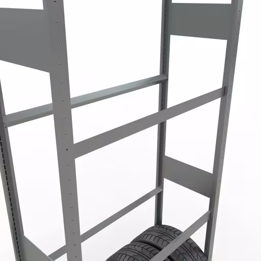 Abbildung Nr 10 des Artikels Grundregal, Räder-/Reifenregal, 4500 x 1000 x 400 mm, verzinkt, 6 Lagerebenen á 150 kg Fachlast pro Ebene aus der Produktgruppe Fachbodenregale von der Marke Schulte Lagertechnik