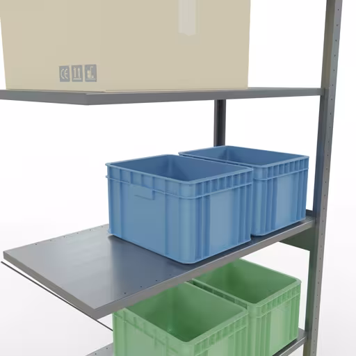 Produktbild Nr.8 des Artikels Anbauregal, Eckregal (Feld C) 2500 x 1000 x 500, 6 Fachböden, Kreuzstrebe, verzinkt aus der Produktreihe Fachbodenregale von der Marke Schulte Lagertechnik