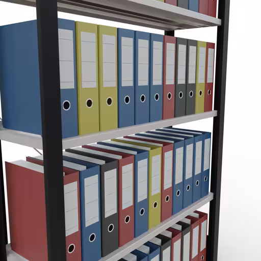 Produktbild Nr 14 des Artikels Grundregal, Büro-Fachbodenregal Stecksystem MULTIplus85, 1800 x 1000 x 300 mm (HxBxT), 5 Fachböden, Kreuzstrebe, mit Anschlagleiste, schwarz/lichtgrau Abbildung Nr 14 des Artikels Grundregal, Büro-Fachbodenregal Stecksystem MULTIplus85, 1800 x 1000 x 300 mm (HxBxT), 5 Fachböden, Kreuzstrebe, mit Anschlagleiste, schwarz/lichtgrau aus der Produktgruppe Büroregale von der Marke Schulte Lagertechnik