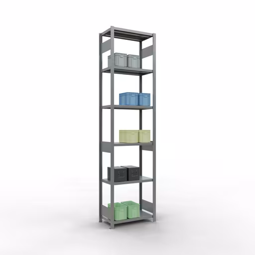 Abbildung Nr 15 des Artikels Grundregal, Fachbodenregal Stecksystem MULTIplus250, 3000 x 750 x 400 mm (HxBxT), 7 Fachböden, Längenriegel, verzinkt aus der Produktgruppe Stecksystem von der Marke Schulte Lagertechnik