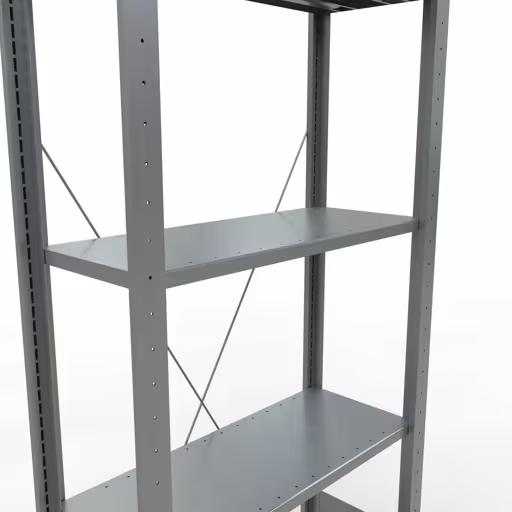Grundregal, Fachbodenregal Stecksystem MULTIplus150, 2000 x 750 x 300 mm (HxBxT), 5 Fachböden, Kreuzstrebe, verzinkt von Schulte Lagertechnik mit der Artikelnr. 12730-75