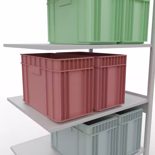 Produktbild Nr.13 des Artikels Anbauregal, Fachbodenregal Stecksystem MULTIplus150, 2500 x 1000 x 800 mm (HxBxT), 6 Fachböden, Längenriegel, RAL 7035 lichtgrau aus der Produktreihe Stecksystem von der Marke Schulte Lagertechnik