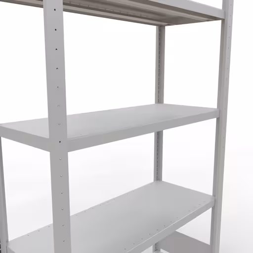 Grundregal, Fachbodenregal Stecksystem MULTIplus330, 2000 x 1000 x 400 mm (HxBxT), 5 Fachböden, Längenriegel, RAL 7035 lichtgrau von Schulte Lagertechnik mit der Artikelnr. 33840-LR