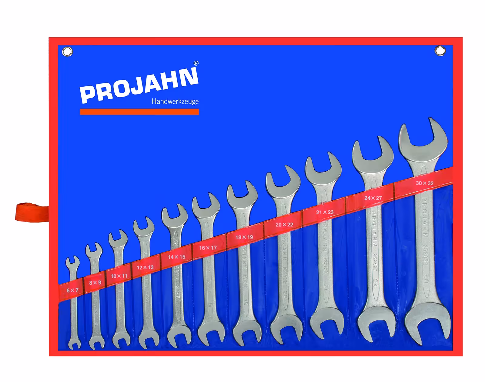 DoppelgabelSchlüssel Set 11tlg 6 x 7 - 8 x 9 - 10 x 11 - 12 x 13 - 14 x 15 - 16 x 17 - 18 x 19 - 20 x 22 - 21 x 23 - 24 x 27 - 30 x 32 mm von PROJAHN mit der Artikelnr. 4411
