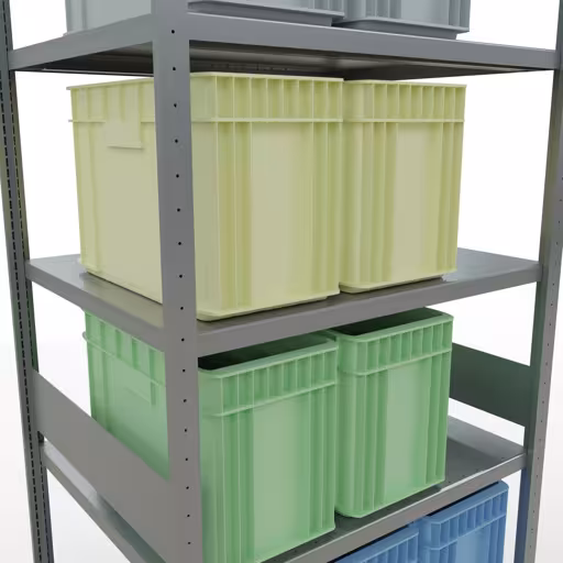 Abbildung Nr 14 des Artikels Grundregal, Fachbodenregal Stecksystem MULTIplus330, 3000 x 1000 x 800 mm (HxBxT), 7 Fachböden, Längenriegel, verzinkt aus der Produktgruppe Stecksystem von der Marke Schulte Lagertechnik