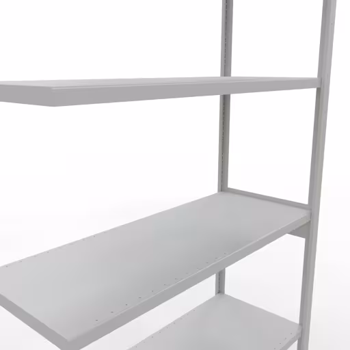 Abbildung Nr 15 des Artikels Anbauregal, Fachbodenregal Stecksystem MULTIplus250, 3000 x 1300 x 500 mm (HxBxT), 7 Fachböden, Längenriegel, RAL 7035 lichtgrau aus der Produktgruppe Stecksystem von der Marke Schulte Lagertechnik