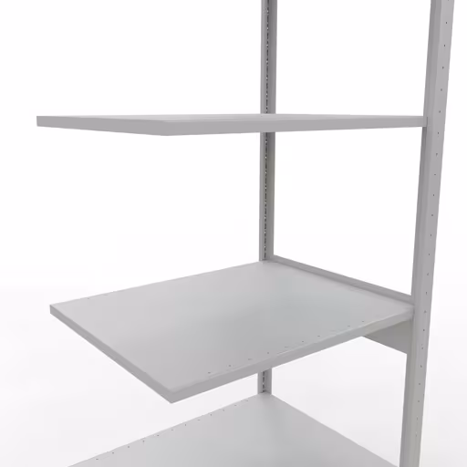 Produktbild Nr.6 des Artikels Anbauregal, Fachbodenregal Stecksystem MULTIplus150, 2500 x 750 x 600 mm (HxBxT), 6 Fachböden, Längenriegel, RAL 7035 lichtgrau aus der Produktreihe Stecksystem von der Marke Schulte Lagertechnik