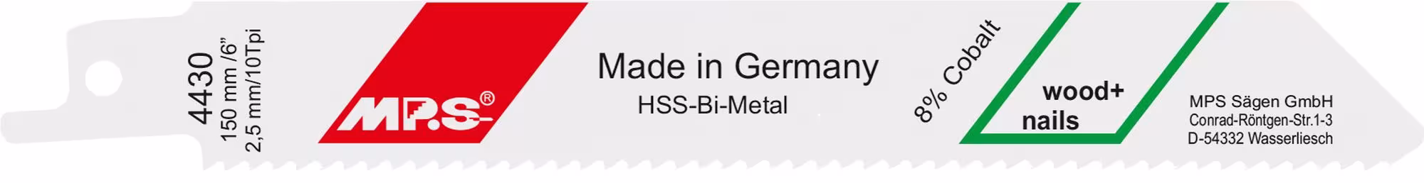 MPS Bi-Metall-Säbelsägeblatt für Holz nagelfest Typ Ausführung: 150 mm aus der Kategorie Säbelsägeblatt mit der Artikelnr. 4430-5