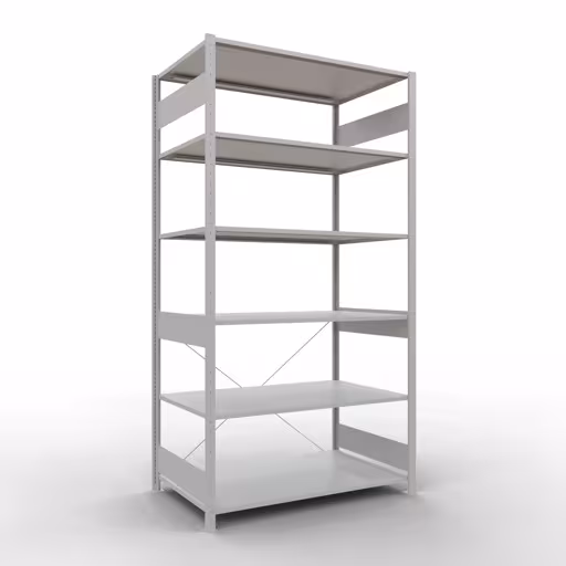 Andere Ansicht des Artikels Stecksystem Grundregal 2500x1300x800 mm, Typ 150 kg, lichtgrau aus der Kategorie Stecksystem