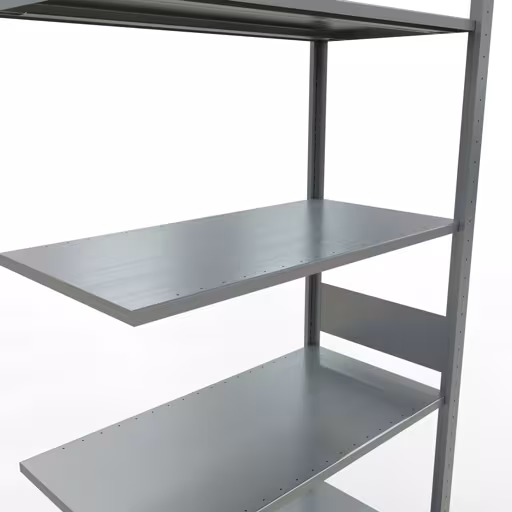 Anbauregal, Fachbodenregal Stecksystem MULTIplus150, 3000 x 1000 x 500 mm (HxBxT), 7 Fachböden, Längenriegel, verzinkt von Schulte Lagertechnik aus der Kategorie Stecksystem