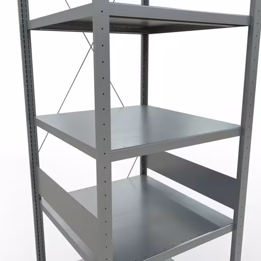 Abbildung Nr 7 des Artikels Grundregal, Fachbodenregal Stecksystem MULTIplus250, 3000 x 750 x 800 mm (HxBxT), 7 Fachböden, Kreuzstrebe, verzinkt aus der Produktgruppe Stecksystem von der Marke Schulte Lagertechnik